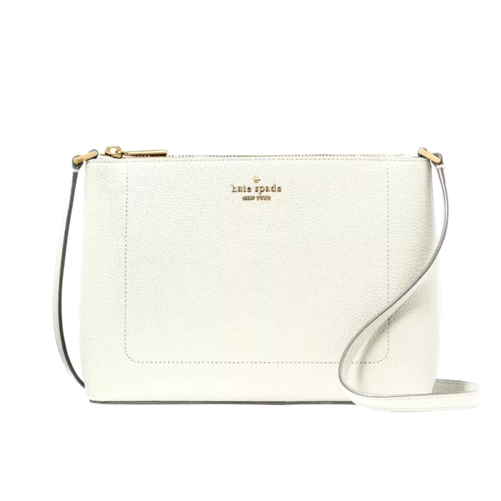 New Kate Spade Leila Crossbody Pebble Leather Meringue
